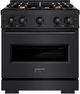 ZLINE Classic 30" Black Stainless Steel Pro Style Dual Fuel Range-0