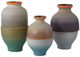 Currey & Company Happy 80's 3-Piece Blue/Beige/Gray/Orange Vase Set-0