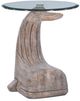 Powell® Wally The Whale Glass Top Side Table with Driftwood Base-0