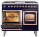 Ilve® Nostalgie II Noblesse 40'' Midnight Blue Pro Style Dual Fuel Range with Copper Trim-3