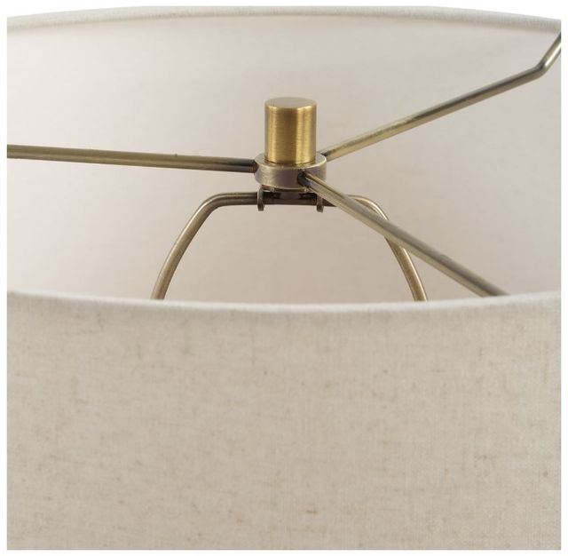 Uttermost® Hemisphere Brass/Travertine Table Lamp-4
