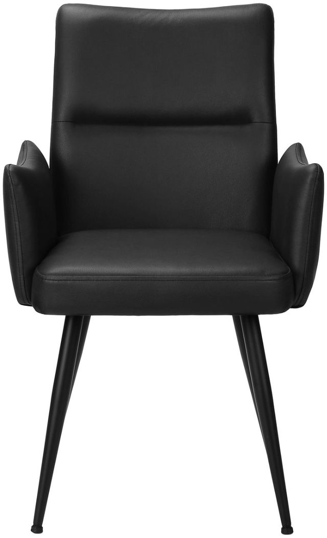 Monarch Specialties Inc. 2-Piece Black 36" Faux Leather Dining Chair Set with Black Metal Legs-2