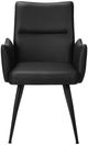 Monarch Specialties Inc. 2-Piece Black 36" Faux Leather Dining Chair Set with Black Metal Legs-2