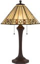 Cal® Lighting & Accessories Tiffany Light Yellow/Matt Black Table Lamp-0