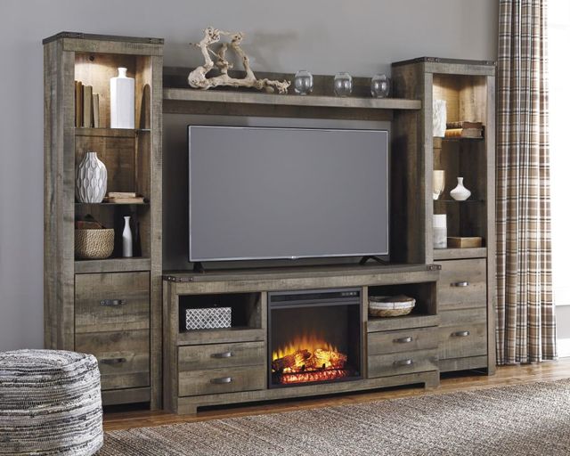 Signature Design by Ashley® Trinell 4-Piece Brown Entertainment Center with Electric Fireplace-5