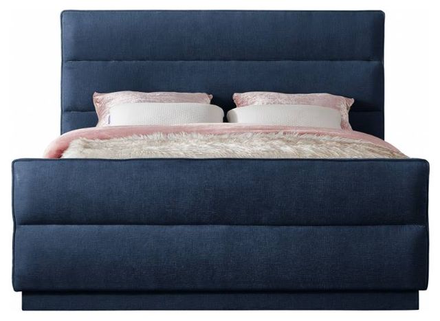 Meridian Furniture Paxton Navy Full Upholstered Panel Bed-1