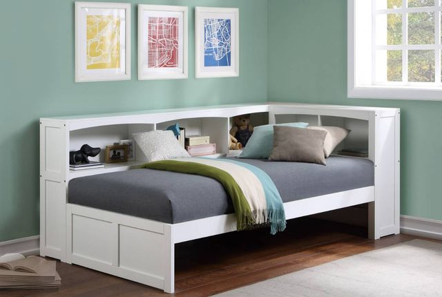 Homelegance® Galen White Twin Bookcase Corner Bed-1