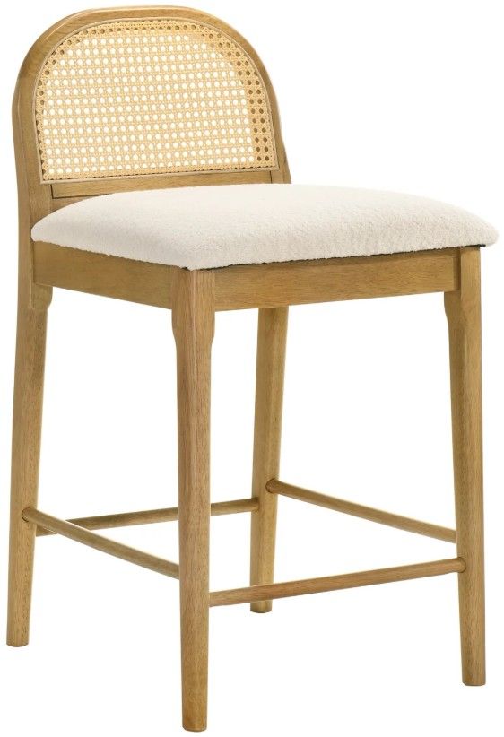 Armen Living Lucio 2-Piece Amber Glow/White Counter Stool Set-0