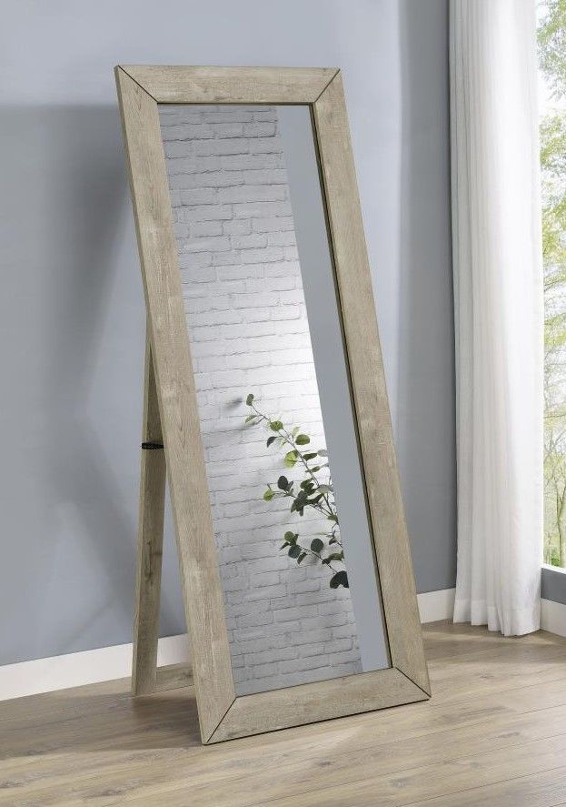 Coaster® Cadence Gray Washed Oak Full Length Standing Mirror-1