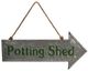 A & B Home Gray/Green Potting Shed Arrow Sign-0