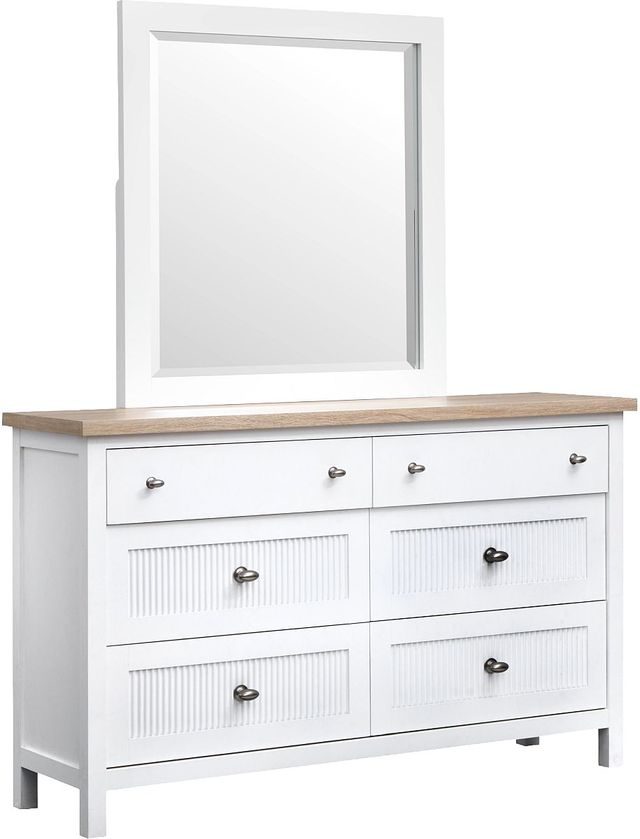 Magnussen Home® Windmill Harbour Sand/White Whisp Double Drawer Dresser-4