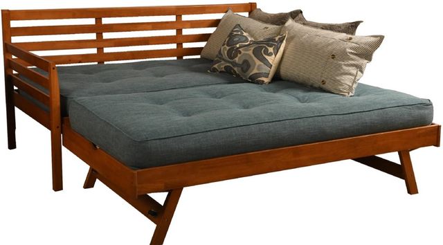 Kodiak Furniture Boho Linen Aqua/Barbados Twin Daybed with Pop Up and Mattresses-0