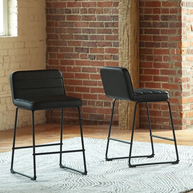 Signature Design by Ashley® Nerison 2-Piece Black Bar Stool Set-2