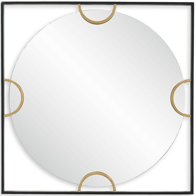 Uttermost® Hinson Black/Gold Square Mirror-0