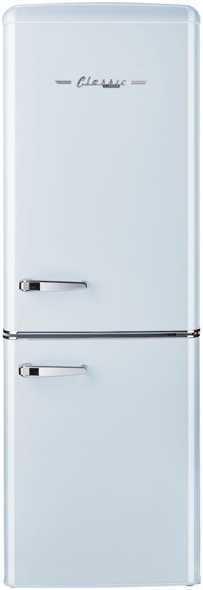 Unique® Appliances Classic Retro 7 Cu. Ft. Powder Blue Counter Depth Bottom Freezer Refrigerator-0