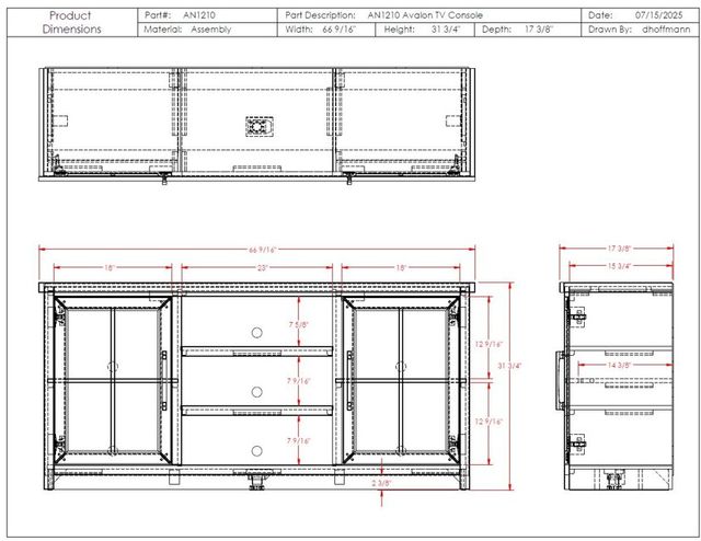 Legends Home Avalon Sandstone/Whiskey 67" TV Console-2