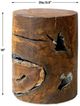 Uttermost® Rafe Natural Teak Accent Stool with Antique Silver Accent-2