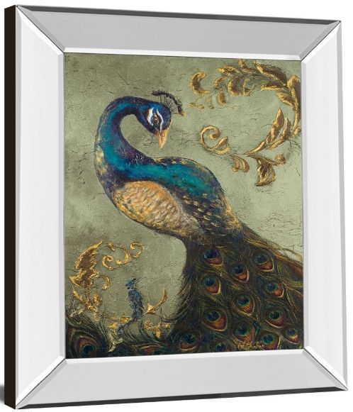 Classy Living Tiffany Hakimipour Peacock On Sage Il Wall Art-3
