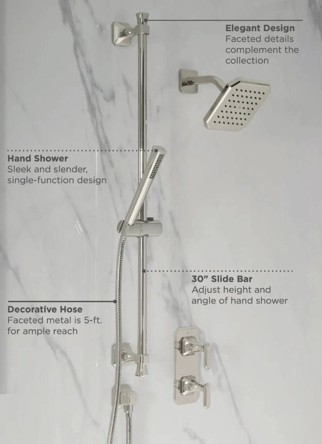 DXV Belshire® Polished Chrome Personal Hand Shower Set with Adjustable 30" Slide Bar-4
