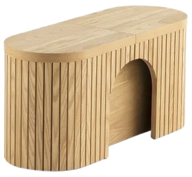 Transformer Table Transformer Scandinavian Oak Round Extendable Dining Bench-0
