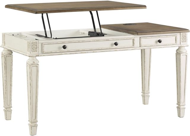 Signature Design by Ashley® Realyn Brown/White Lift Top Office Desk-1