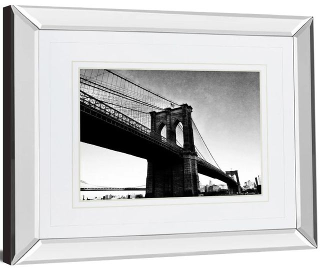 Classy Art Bridge of Brooklyn B W 1 by Acosta Mirror Framed Wall Art-1