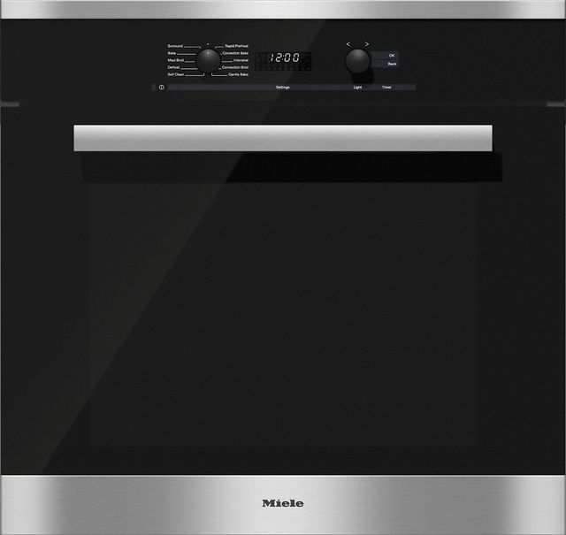Miele 28.44" Clean Touch Steel Electric Built in Single Wall Oven-0