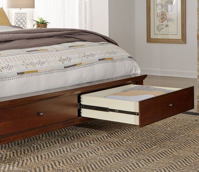 aspenhome® Cambridge Brown Cherry King Panel Storage Bed-2