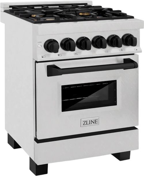 ZLINE Autograph Edition 24" Satin Stainless Steel Pro Style Dual Fuel Range-3