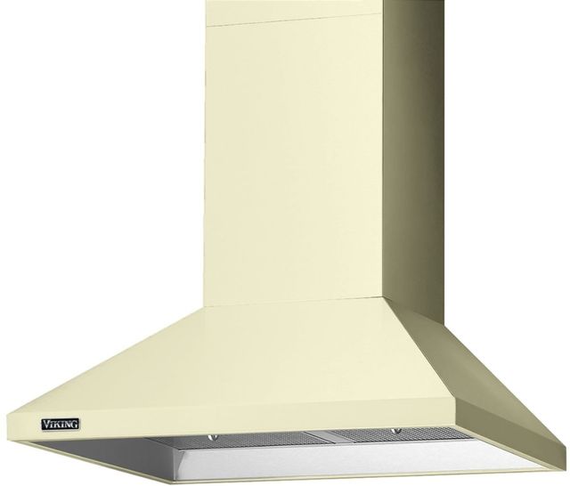 Viking® 3 Series 30" Vanilla Cream Chimney Wall Hood-0
