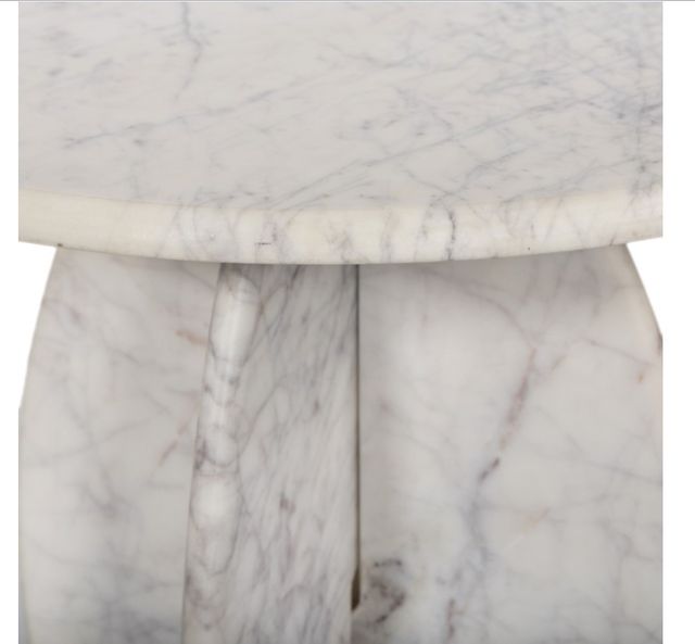 Meridian Furniture Formentera White Marble End Table-3