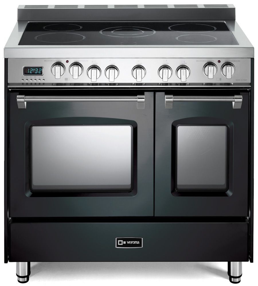 Verona® Prestige 36&quot; Matte Black Double Oven Freestanding Electric 