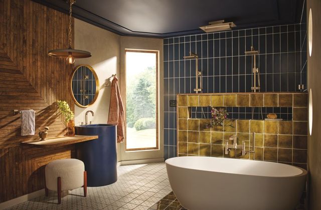 Brizo Frank Lloyd Wright® Brilliance® Luxe Gold® Widespread Lavatory Faucet with Arc Spout-4