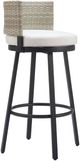 Zuo® Modern Midnight Wave Black/Gray/White Aluminum Outdoor Barstool-0