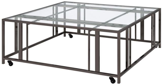 Coaster® Adri Glass Top Coffee Table with Black Nickel Base-2