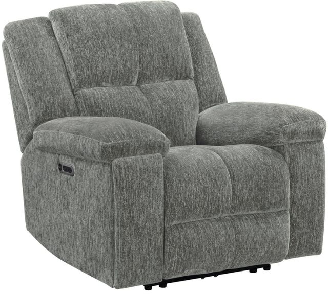 Parker House® Bronco Plush Charcoal Power Recliner with Zero Gravity-0