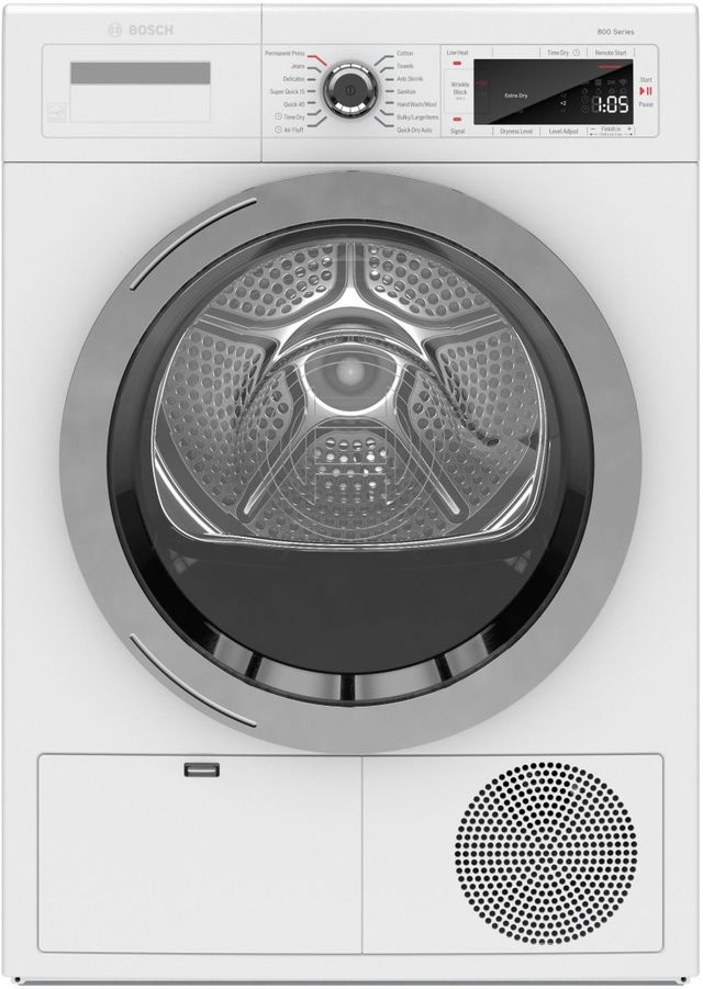 CLOSEOUT Bosch 800 Series 4.0 Cu. Ft. White Front Load Electric Dryer