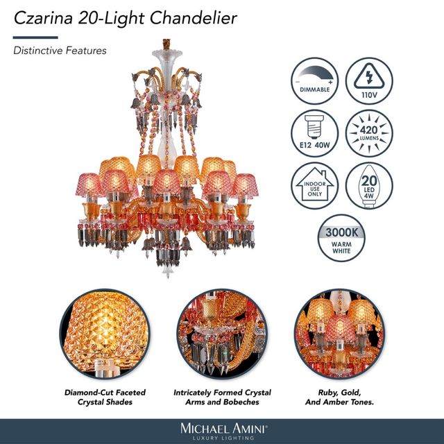 Michael Amini® Czarina Chrome 20-Light Chandelier-3