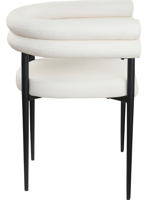 Meridian Furniture Lavina Cream/Black Leather Upholstered Dining Arm Chair-2