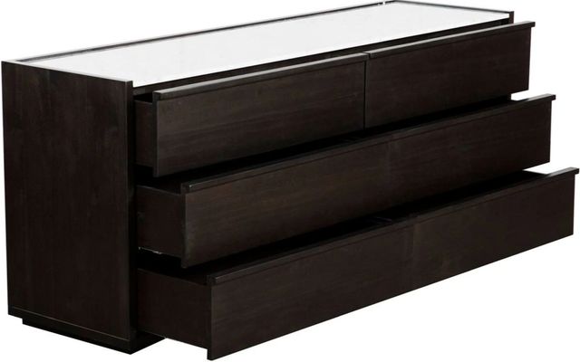 Moe's Home Collection Ashcroft Dark Grey Dresser with White Marble Top-1