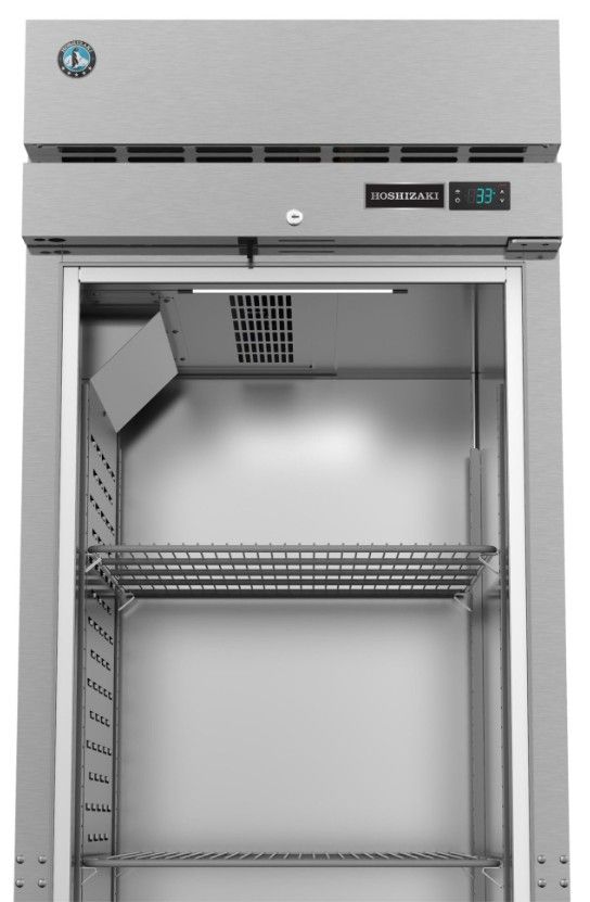 Hoshizaki Steelheart® 28" 23.1 Cu. Ft. Stainless Steel Single Section Upright Freezer with Half Stainless Doors and Lock-3