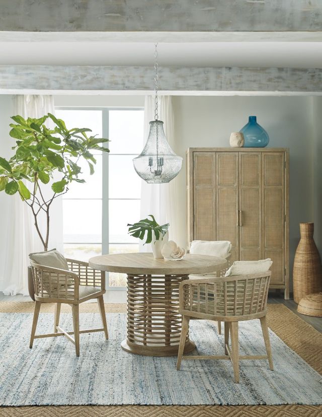 Hooker® Furniture Surfrider Driftwood/Zuri Cream Barrel Back Dining Chair-1