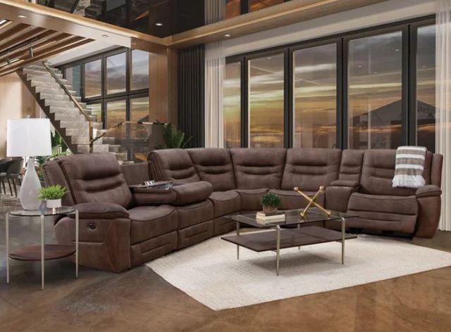 Behold™ Home Harley 7-Piece Brown Power Reclining Curved Sectional-3