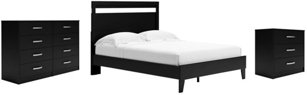 Signature Design by Ashley® Finch 3-Piece Black Queen Panel Bed Set-0
