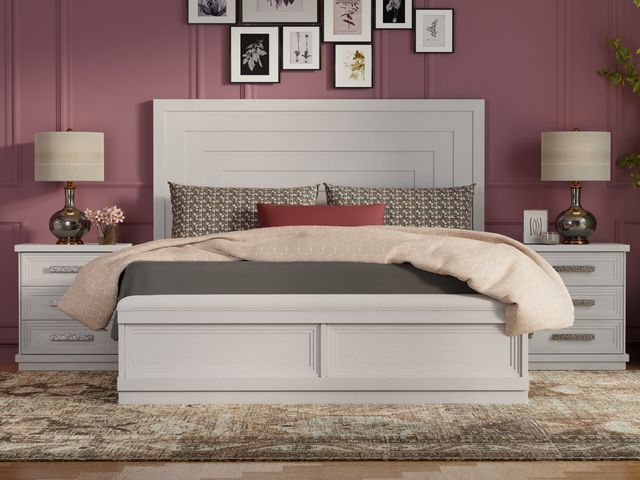 Snowfall Queen Bedroom Set, Mattress Free!-1