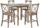 Jofran Inc. Eastern Tides 5-Piece Brushed Bisque Counter Table Set with X Back Stools-0