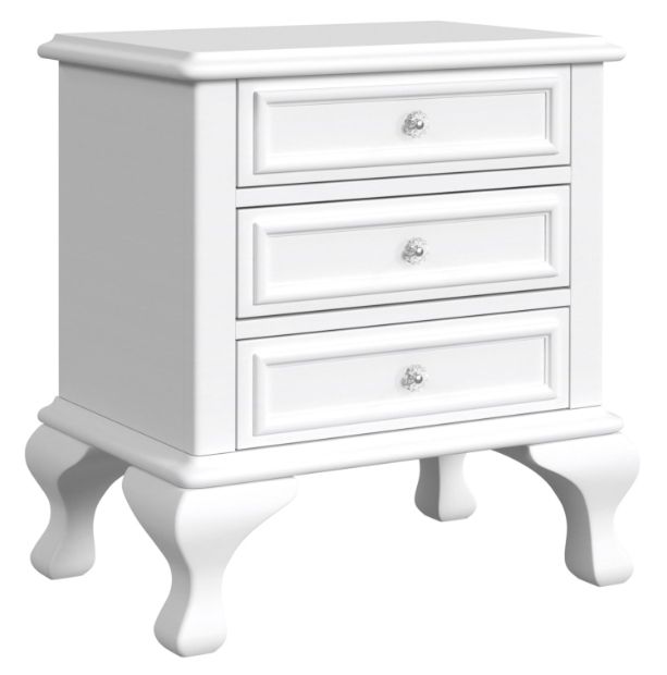 Elements International Jesse 3-Piece White Full Bedroom Set-2