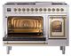 Ilve® Nostalgie II Noblesse 48'' Stainless Steel Pro Style Dual Fuel Range with Brass Trim-3