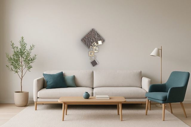 Classy Living Dramatic Modern Geometric Wall Sculpture Wall Decor-1
