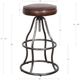 LH Home Seating Coachella Bowie Gunmetal/Vintage Brown Adjustable Stool-4